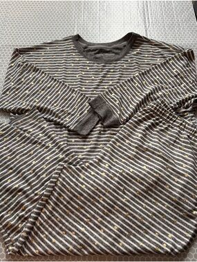 Midnight by Carole Hochman Heather Purple & Gray Lounge Set w Metallic Dots